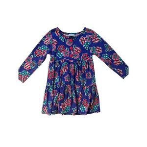 Y2K Vintage Healthtex Girls Floral Tiered Dress Size 5 Purple Long Sleeve